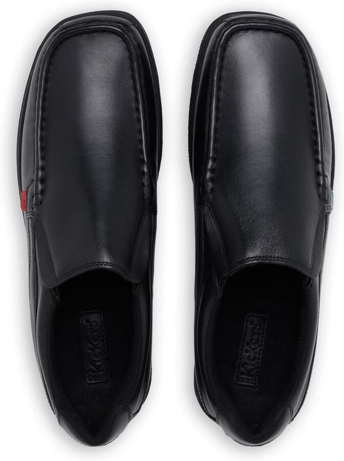 SnelShoppen Comfortabele leren slip-on moc toe schoenen voor heren Instapstijl gewatteerd zwart EU Perfect voor school en dagelijks g