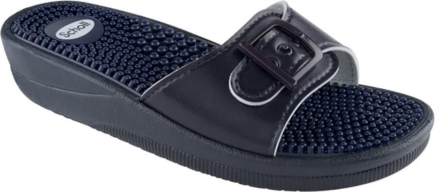 SnelShoppen Scholl Nieuwe Massage Slippers Dames Blauw 40 EU Comfortabele Pantoffels met Massage-effect voor Thuis Gebruik Ontspanning en Welzijn