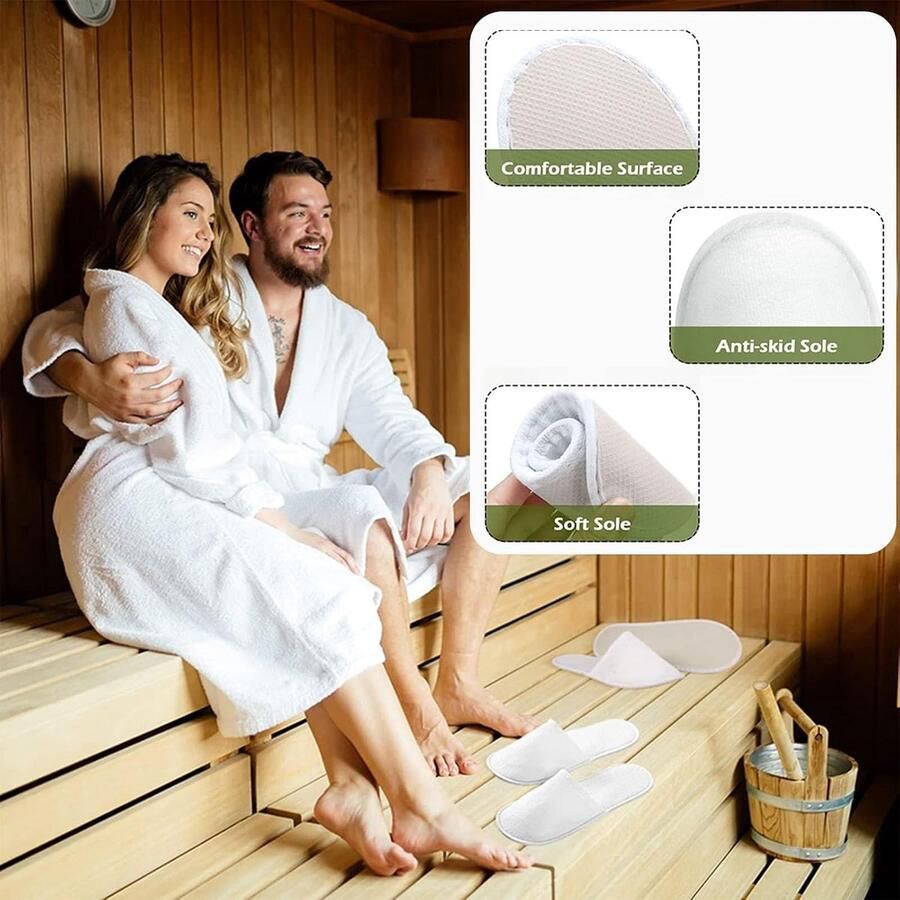 SnelShoppen Comioke Hotel Slippers Wegwerpschoenen Gastenslippers Set 24 Paar Terry Slippers voor nen en One Size Wegwerps