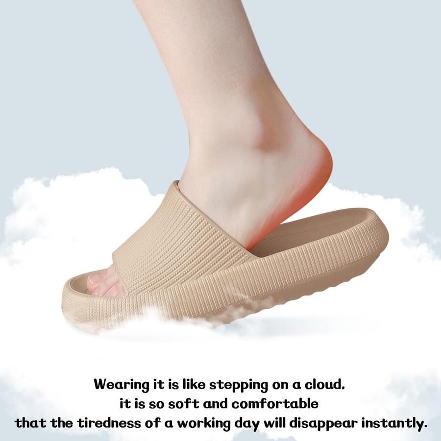SnelShoppen Badschoenen Cozislides Originele Slippers Zacht Antislip Badslippers Huisschoenen Zomer Pantoffels Flip Flops Kaki 42 43
