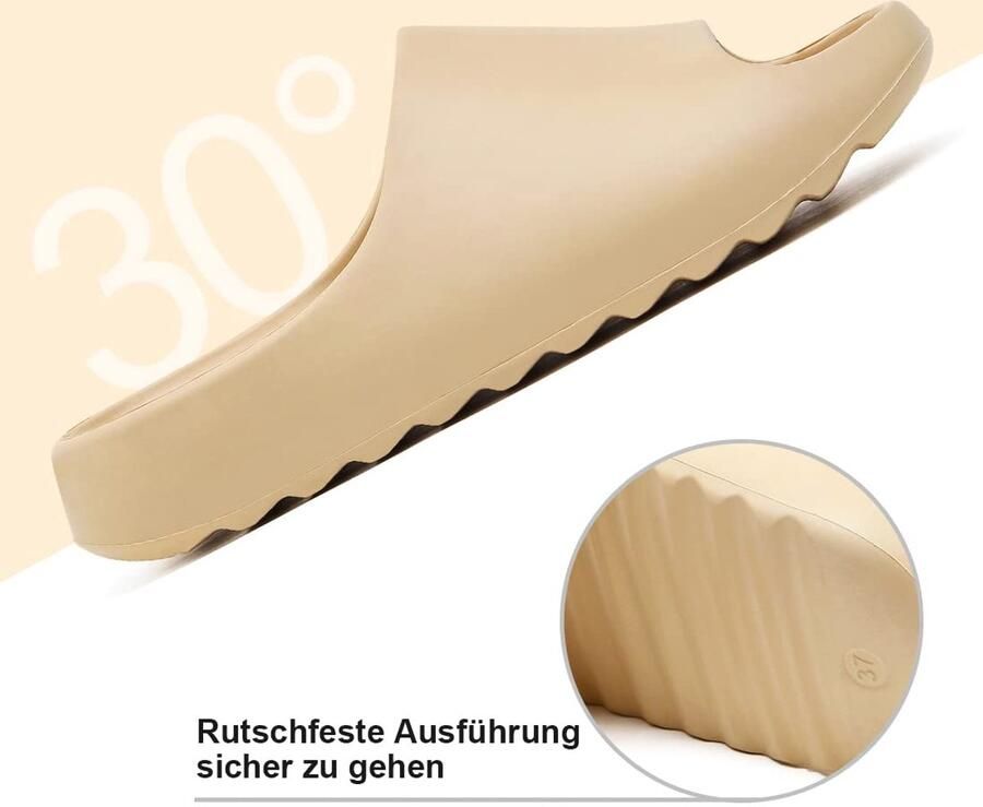 SnelShoppen Cozy Slides Badslippers Uniseks Rubber Wolken Design Zomerpantoffels voor en Beige EU Perfect voor Thuis Stra