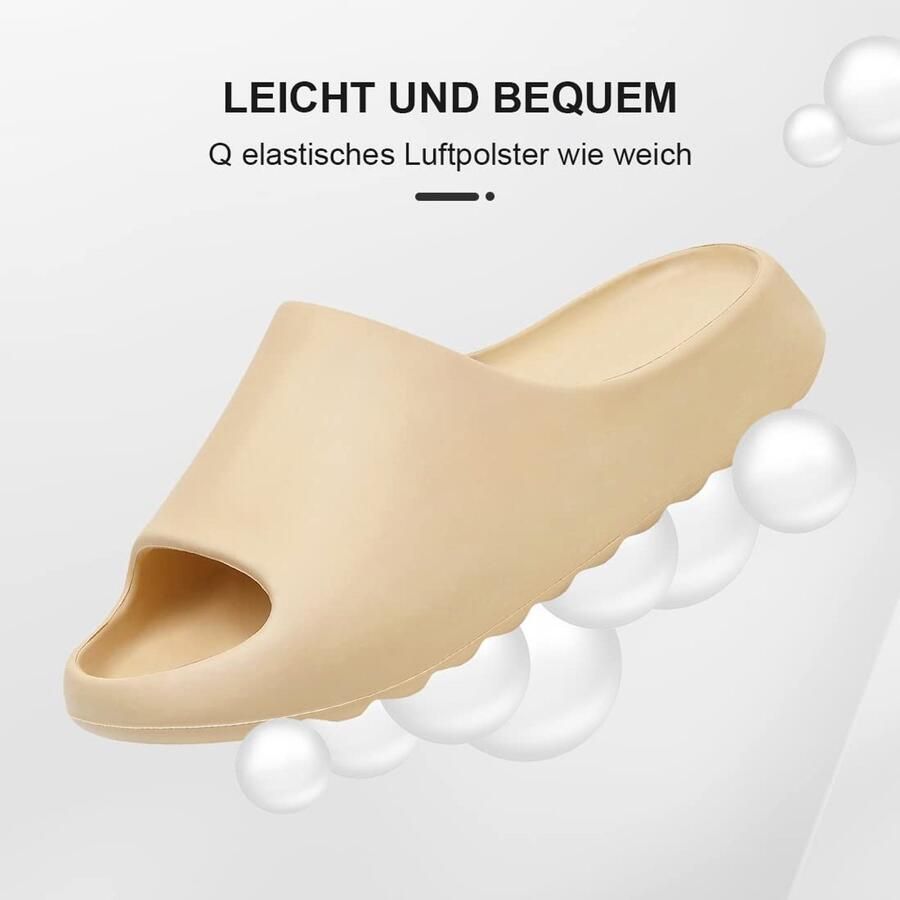 SnelShoppen Cozy Slides Badslippers Uniseks voor en Rubber Wolken Beige EU Zomerpantoffels Badsandalen Comfortabele Slipp