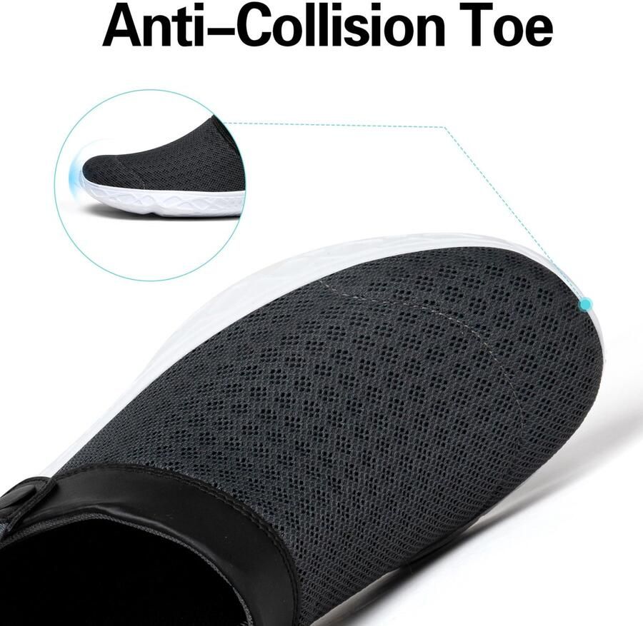 SnelShoppen Clogs Zomer Pantoffels Klompen Slip On Resistent Strand Sandalen Diep Grijs 43 EU voor Tuin Camping en Vrije Tijd