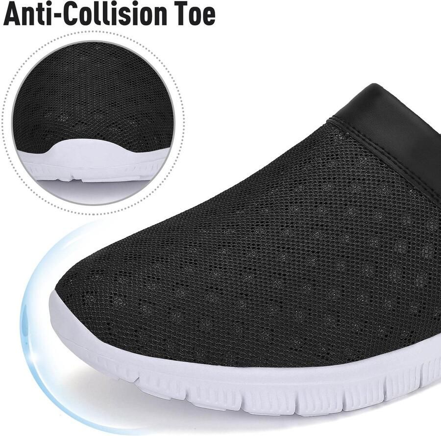 SnelShoppen Clogs Zomer Pantoffels Klompen Slip on Resistent Strand Sandalen Zwart 44 EU voor Tuin Camping Strand Thuisgebruik