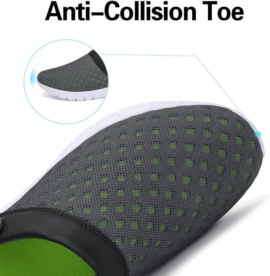 SnelShoppen Clogs Zomer Pantoffels Klompen Slip on Waterdichte Strand Sandalen Groen 44 EU voor Tuin Camping en Thuis