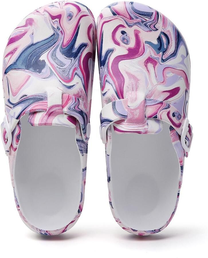 SnelShoppen Dames Clogs Waterdichte Tuinschoenen Antislip Gele Slippers voor Keuken Medisch Verzorgingshulp Paarse Luchtigheid