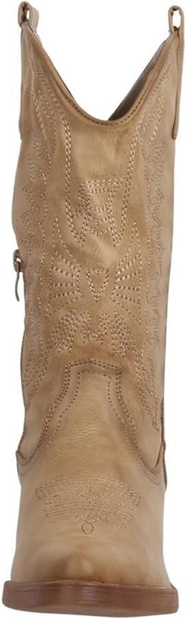 SnelShoppen Dames Cowboylaarzen Bikerlaarzen Chunkyrayan 301-A32P Khaki PU-38 Stijlvolle En Comfortabele Laarzen Voor Feesten Uitgaan En Dagelijk