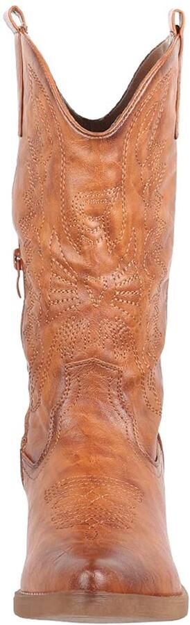 SnelShoppen Dames Cowboylaarzen Bikerlaarzen Chunkyrayan 301-A32PU-Camel-38 Stoere Laarzen voor Feest Uitgaan en Casual Gebruik