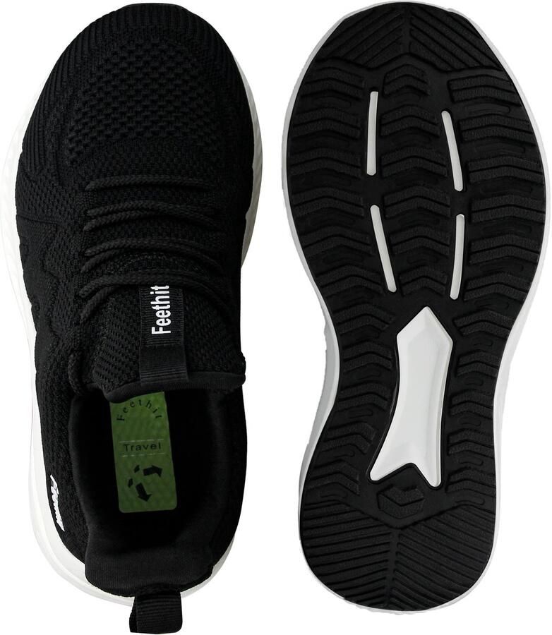 SnelShoppen Dames gymschoenen sneakers ademend lichtgewicht sportschoenen loopschoenen outdoor fitness wit zwart 37 EU voor sport training wandele