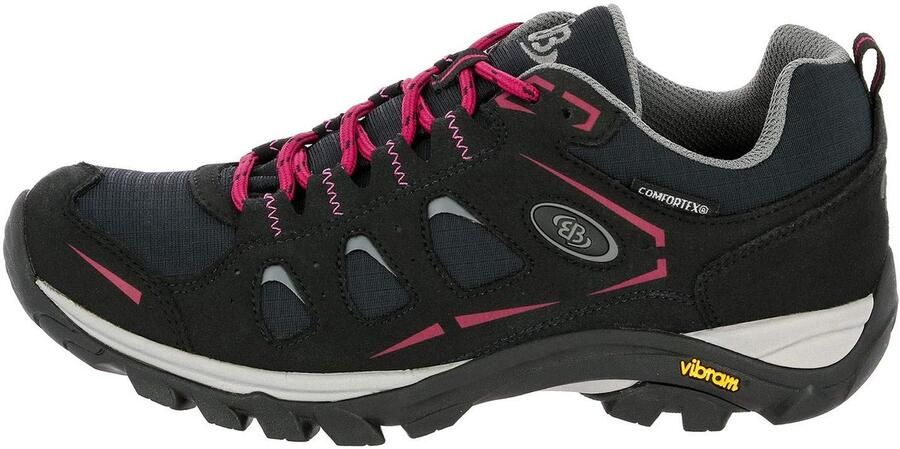 SnelShoppen Dames Halfhoge Trekking- & Wandelschoenen MOUNT FRAKES LOW Zwart Felroze EU Comfortabele Outdoor Schoenen voor Wandelen Hi