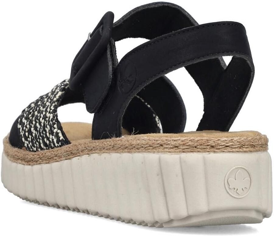 SnelShoppen Dames Keilsandalen 69269 Zwart 40 EU Comfortabele Sandalen voor Zomer Vrije Tijd Strand en Feest Open Schoenen voor Dames
