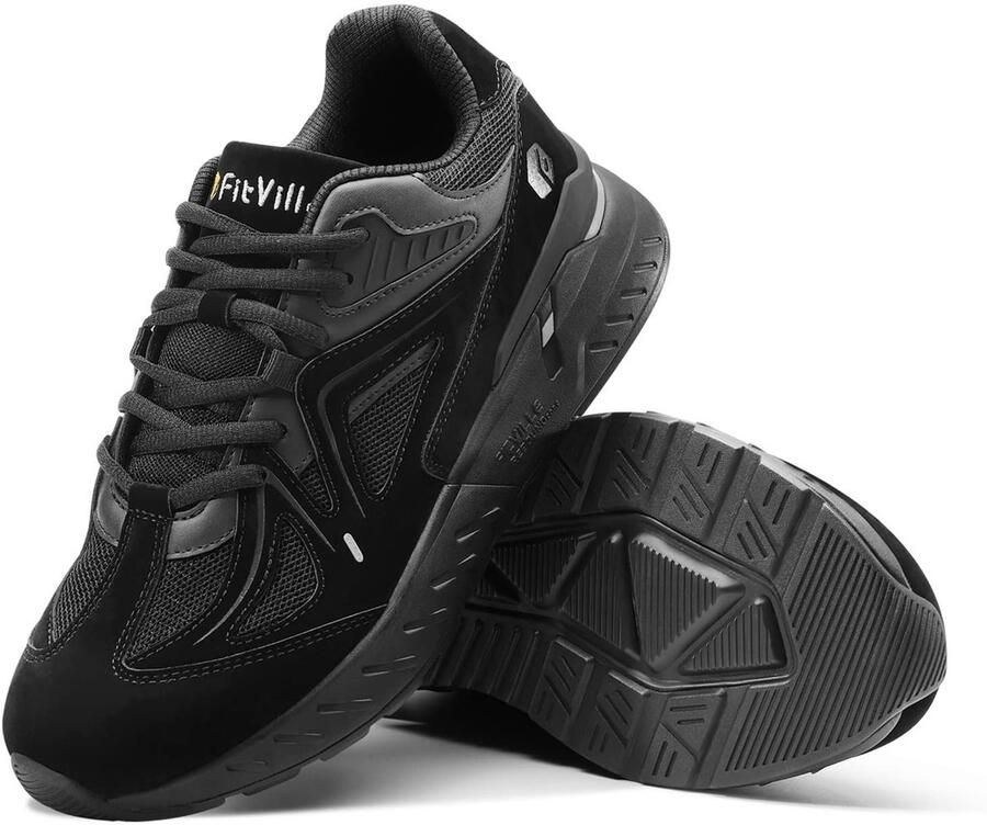 SnelShoppen Dames Loopschoenen Extra Breed Trainers Comfortabele Fitness Sneakers Gitzwart 39.5 EU Ideaal voor Sport Wandelen en Vrije Tijd