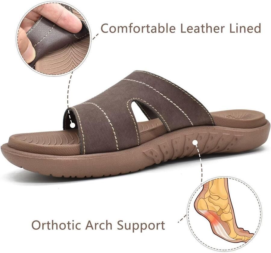 SnelShoppen Dames Mode Orthopedische Zwembadschoenen Lichtgewicht Pantoffels met Arch Ondersteuning voor Yoga Badschoenen in Bruin voor Com