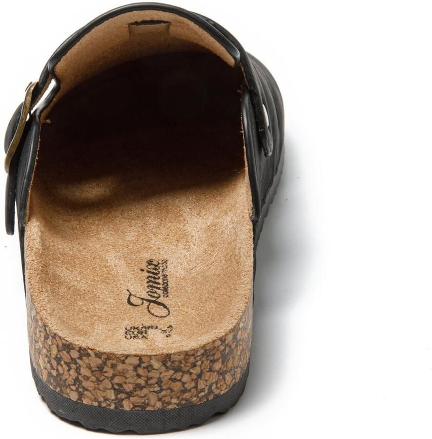 SnelShoppen Dames Muiltjes met Gesp Antislip Gesloten Pantoffels Elegant Kurken Zool Klompen Tuinschoenen voor Buiten Zwart
