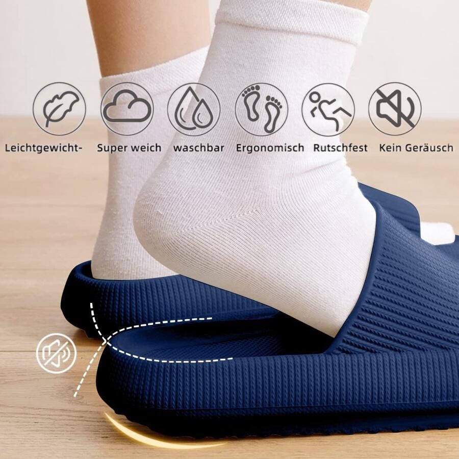 SnelShoppen Dames Pantoffels Ultra Zachte Wolkengevoel Antislip Badpantoffels Snel Drogende Zwembad Slippers Comfortabele Volwassenen Sloffen Donker