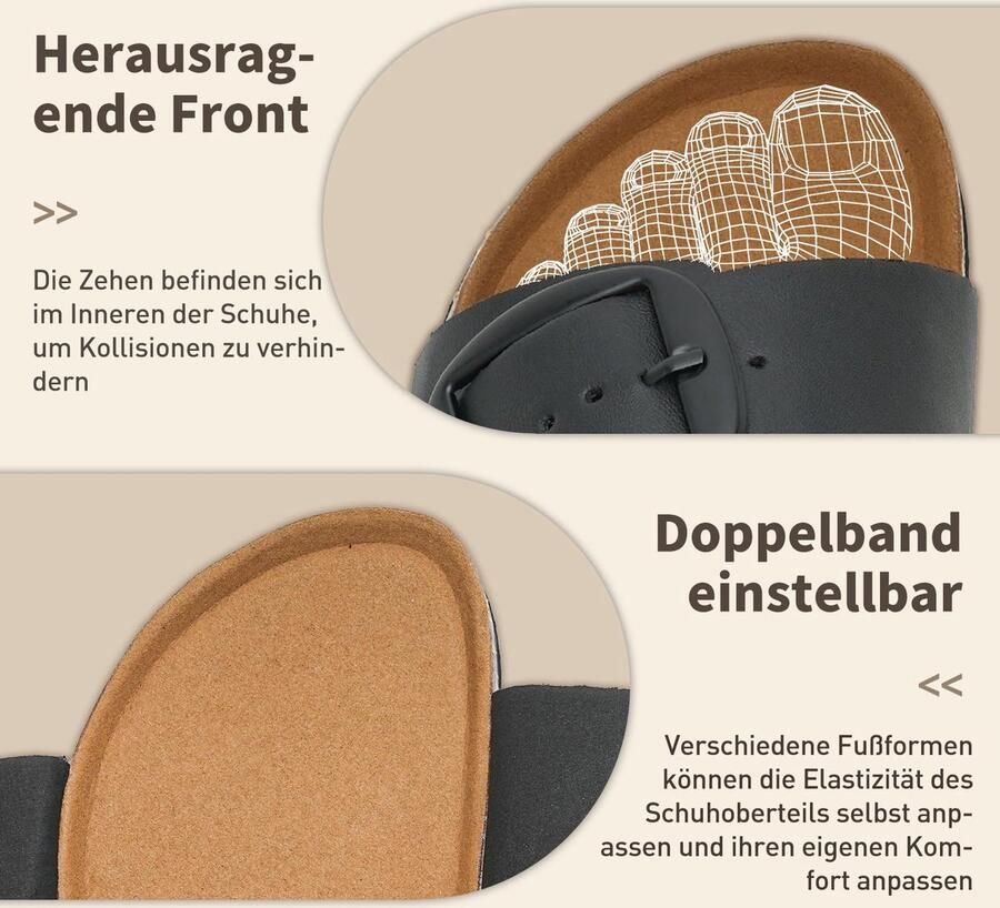 SnelShoppen Dames Sandalen met Comfortabele Verstelbare Gesp Zwart EU Perfect voor Zomer Strand Feest en Tuin