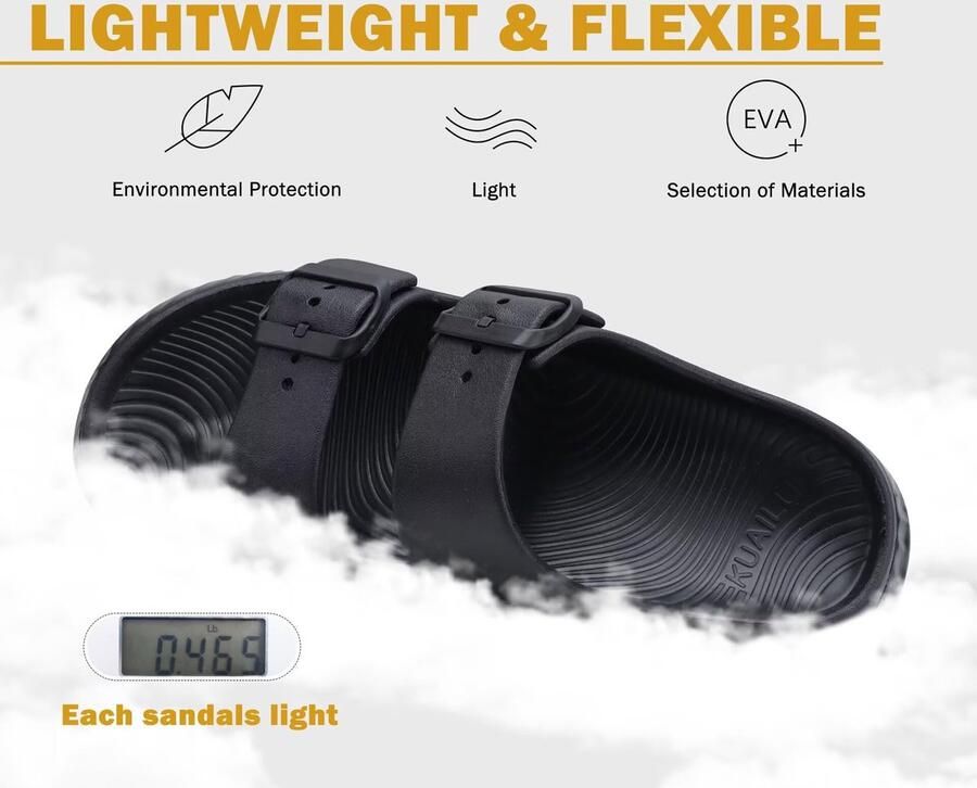 SnelShoppen Dames Sandalen Sportieve Slippers met Orthopedische Steunzool Comfortabele Ondersteuning voor Voetboog Kussen Zwart