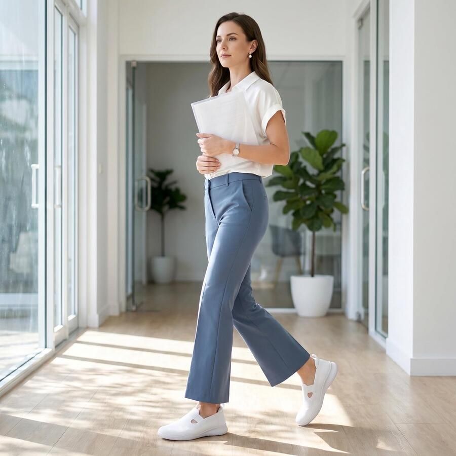 SnelShoppen Dames Slip-on Sportschoenen Ademend Mesh & Ultralicht Flexibele Loopzool voor Zomer Alledag en Wandelen Geheel Wit