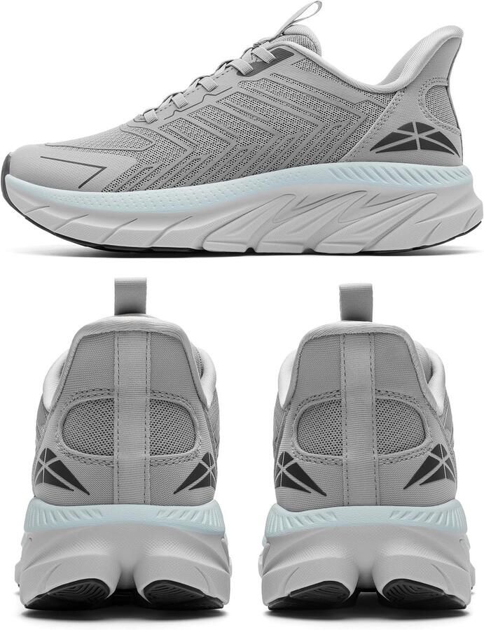 SnelShoppen Dames Slip On Wandelschoenen Sneakers Grijs 38 EU Comfortabele Wandelschoenen Voor Buiten Casual Sportief Lichte
