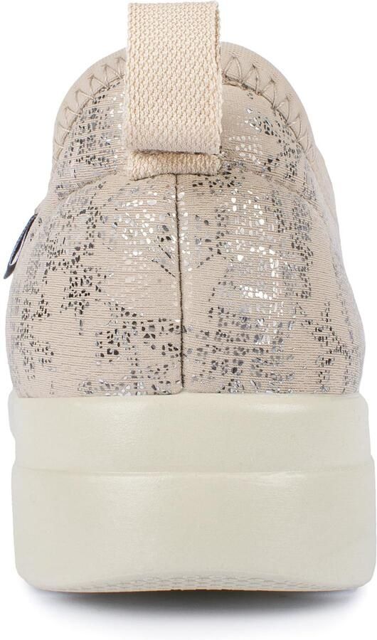 SnelShoppen Dames Slipper Stretch 20 Ballerina Licht Zacht Rekbaar Beige Bloem Breedte G-H EU Perfect Voor Vrije Tijd en Ontspanning