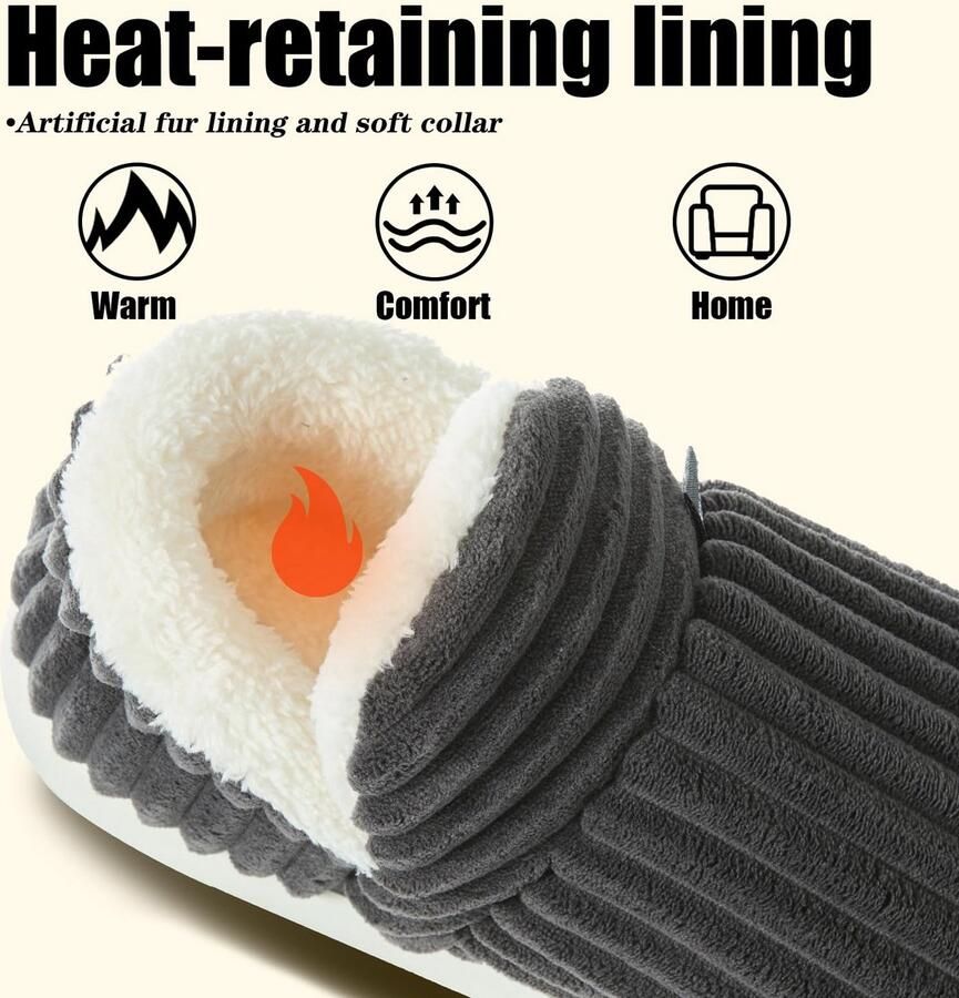SnelShoppen Dames Slippers Sloffen Warm Winter Fuzzy Zacht Plat Pluche Pantoffels Antislip Lichtgewicht Outdoor Indoor Zwart 280 )