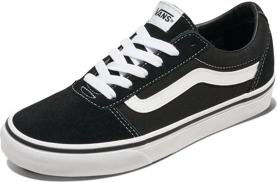 SnelShoppen Dames Sneaker Ward Canvas Low-Top Trainers Zwart Suede Canvas 39 EU Comfortabele Sneakers voor Vrije Tijd Sport en Casual Gelegenhede