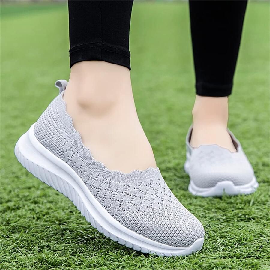 SnelShoppen Dames Sneakers Casual Sport Schoenen Non-slip Running Fitness Walking Wandelschoenen Grijs 37EU voor Comfortabel Wandelen en Sporten