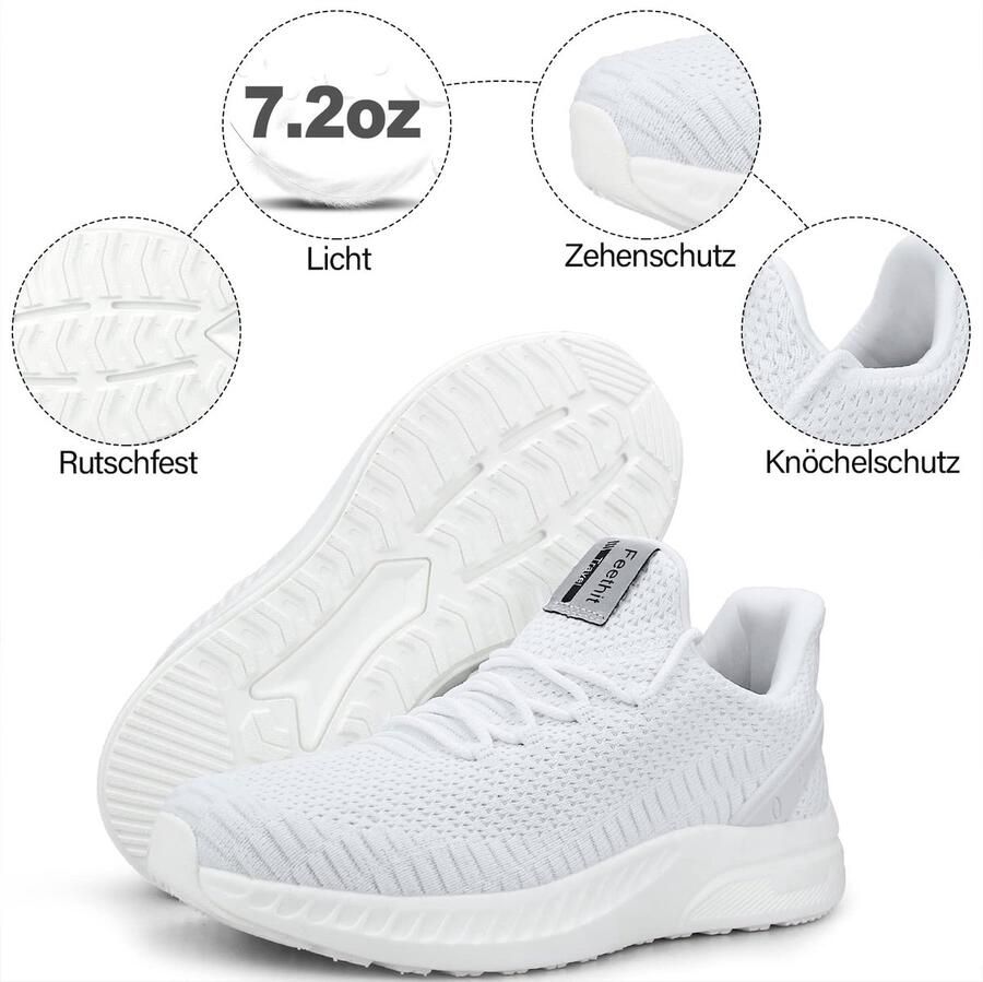 SnelShoppen Dames Sneakers Loopschoenen Ademende Lichtgewicht Wandelschoenen 41 EU Wit voor Sport Wandelen Casual en Vrijetijd