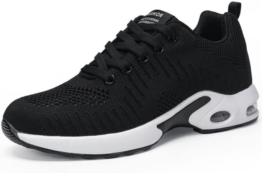 SnelShoppen Dames Sneakers Sport Trainers Hardloopschoenen Ademend voor Fitness Gym Sportschoenen Lichtgewicht Zwart