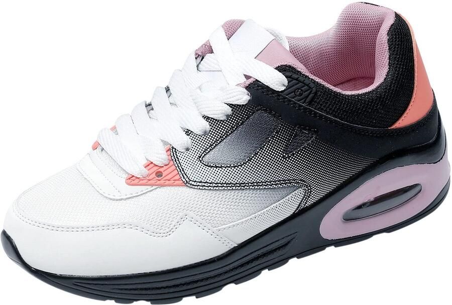 SnelShoppen Dames Sneakers Sport Trainers Hardloopschoenen Ademend voor Fitness Gym Wit Paars EU Comfortabel en Stijlvol voor Actieve Vro