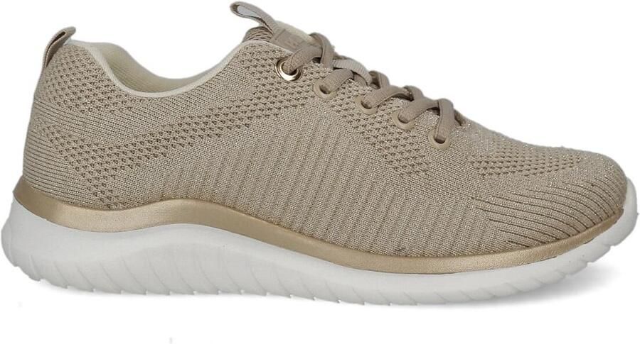 SnelShoppen Dames Sneakers Sportschoenen Tennis Gym Sport Casual Wandelen Ademend Mesh Memory Foam Veters Beige
