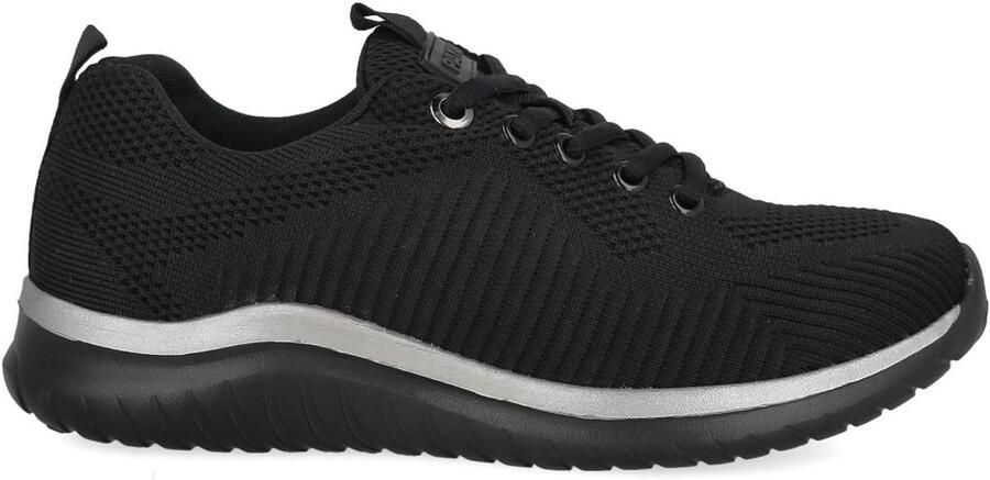 SnelShoppen Dames Sneakers Sportschoenen Tennis Gym Sport Casual Wandelen Ademend Mesh Memory Foam Veters Kleur Zwart