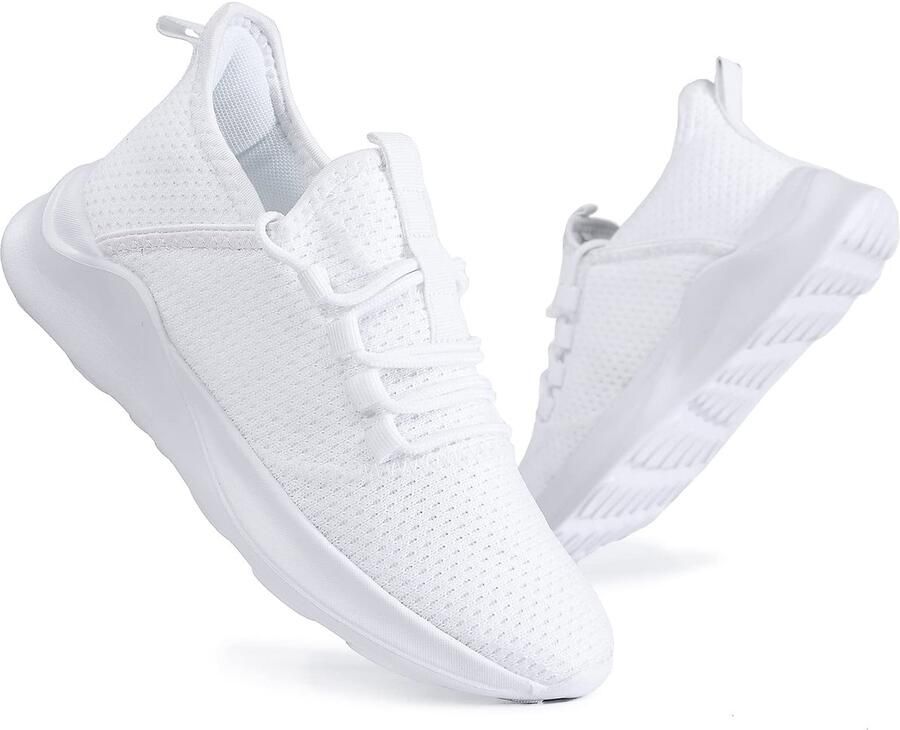 SnelShoppen Dames Sneakers Trailrunning Sportschoenen Ademend Lichtgewicht Antislip Casual Fitness Joggen Tennisschoenen Indoor Outdoor Wit