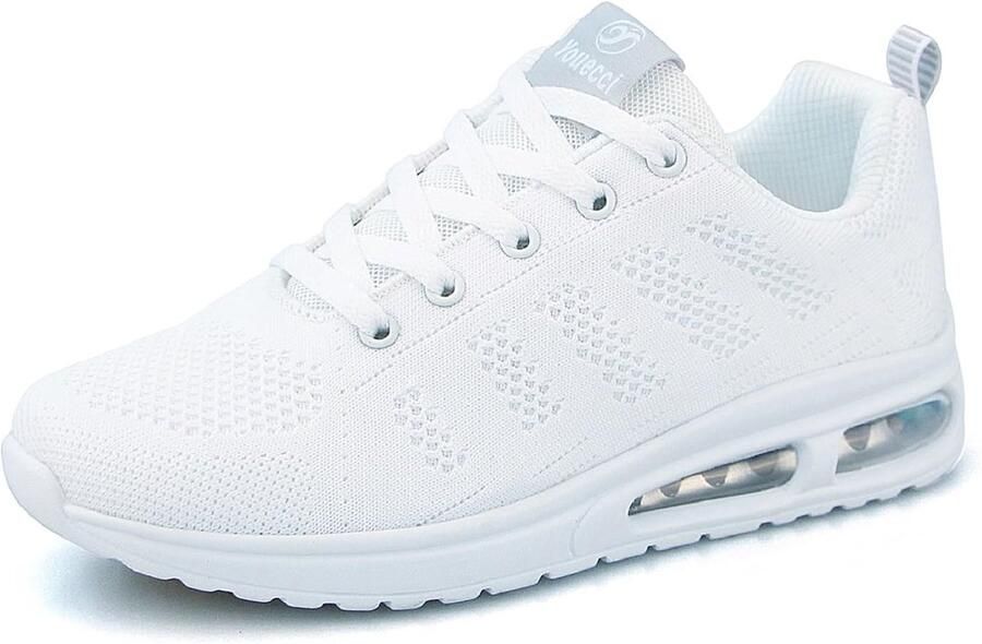 SnelShoppen Dames Sportschoenen Ademend Hardloopschoenen Veterschoenen Outdoor Cross Trainer voor Joggen EU Kleur Wit Ideaal voor Spor