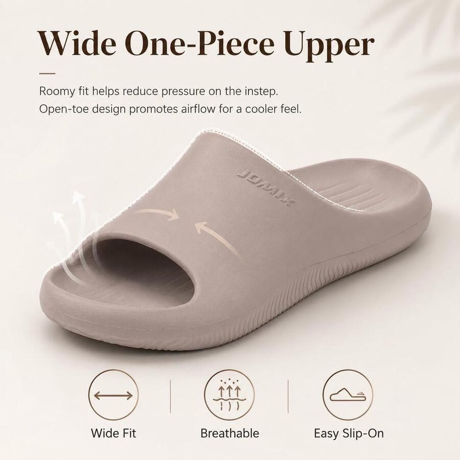 SnelShoppen Dames Teenslippers EVA Antislip Lichtgewicht Comfortabel Grijs 40 41 EU voor Thuis Zomer Strand Vakantie Perfecte Slippers voor Dam