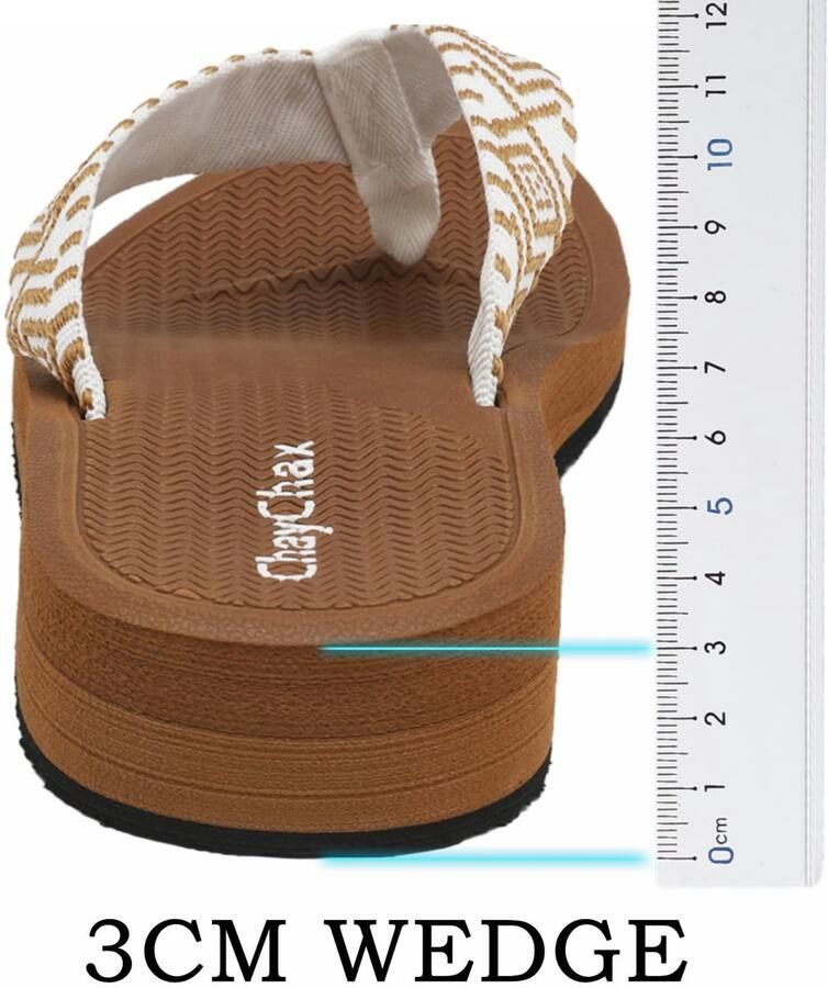 SnelShoppen Dames Teenslippers met Sleehak Lichte Strandsandalen Zomerslippers Outdoor Pantoffels Antislip Wit