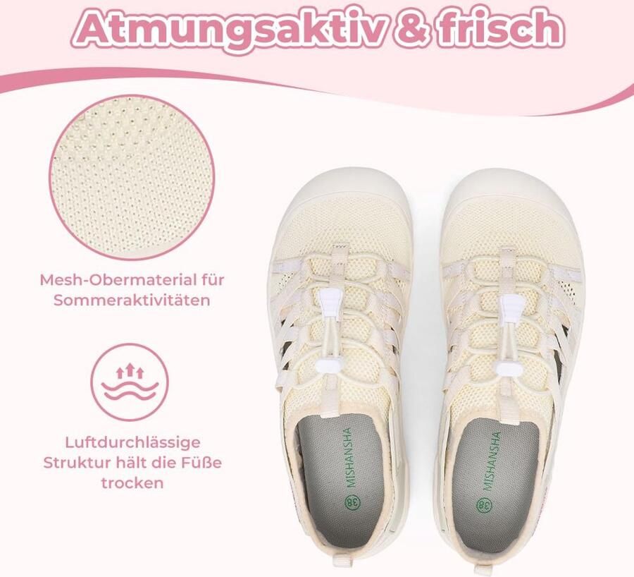SnelShoppen Trekkingsandalen Dames Ademend en Antislip Wandelsandalen Comfortabele Gesloten Sandalen Beige Voor Camping en Wandelen