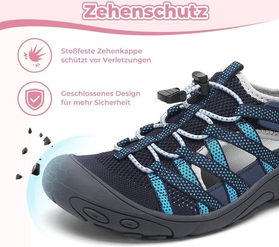 SnelShoppen Trekkingsandalen Dames Ademend Antislip Wandelsandalen Comfortabele Gesloten Sandalen Blauw Perfect voor Camping en Wande