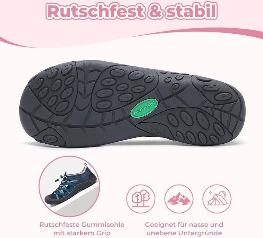 SnelShoppen Dames Trekkingsandalen Ademend Antislip Wandelsandalen Comfortabele Gesloten Sandalen in Blauw Perfect voor Wandelen Kam