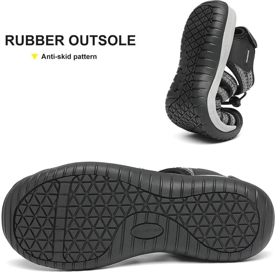SnelShoppen Dames Trekkingsandalen Wandelsandalen Comfortabele Zomersandalen Ademend Gesloten Tenen Outdoor Sportsandalen Zwart