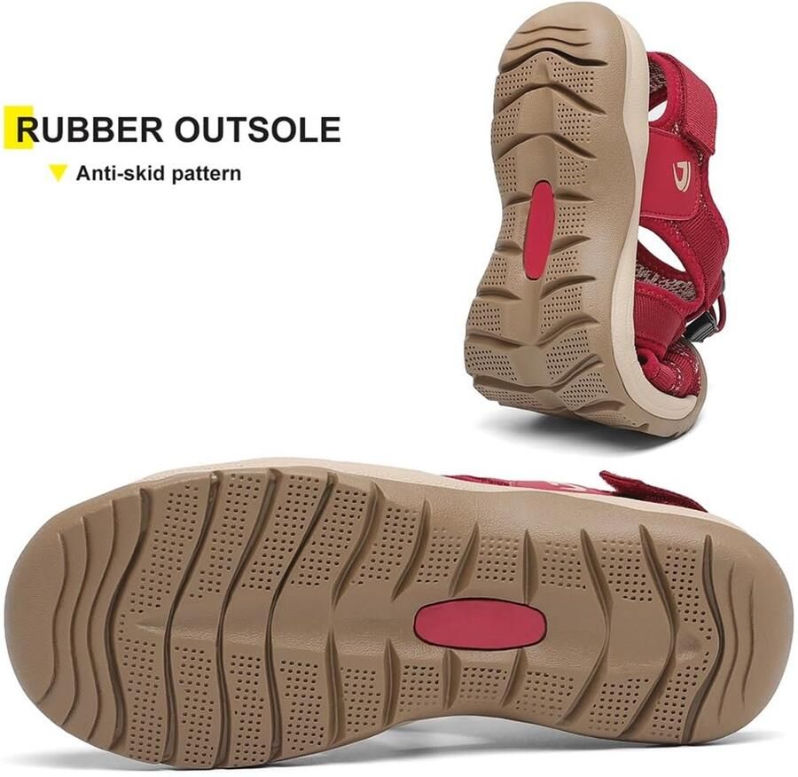 SnelShoppen Dames Trekkingsandalen Wandelsandalen met Gesloten Tenen Ademend en Comfortabel Zomersandalen voor Outdoor Activiteiten Roo
