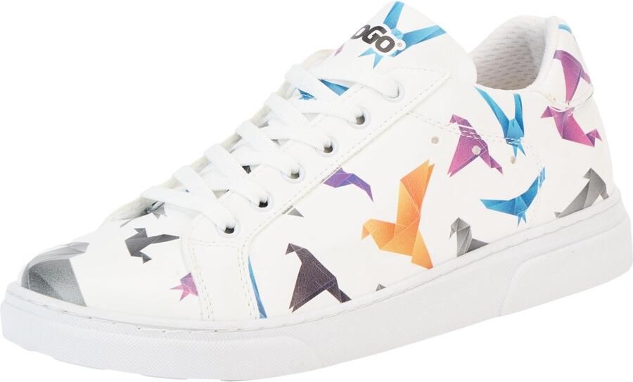 SnelShoppen Dames Vegan Lederen Sneakers Paper Like Motief Wit EU Comfortabele Casual Schoenen voor Dagelijks Gebruik Modieuze Sne
