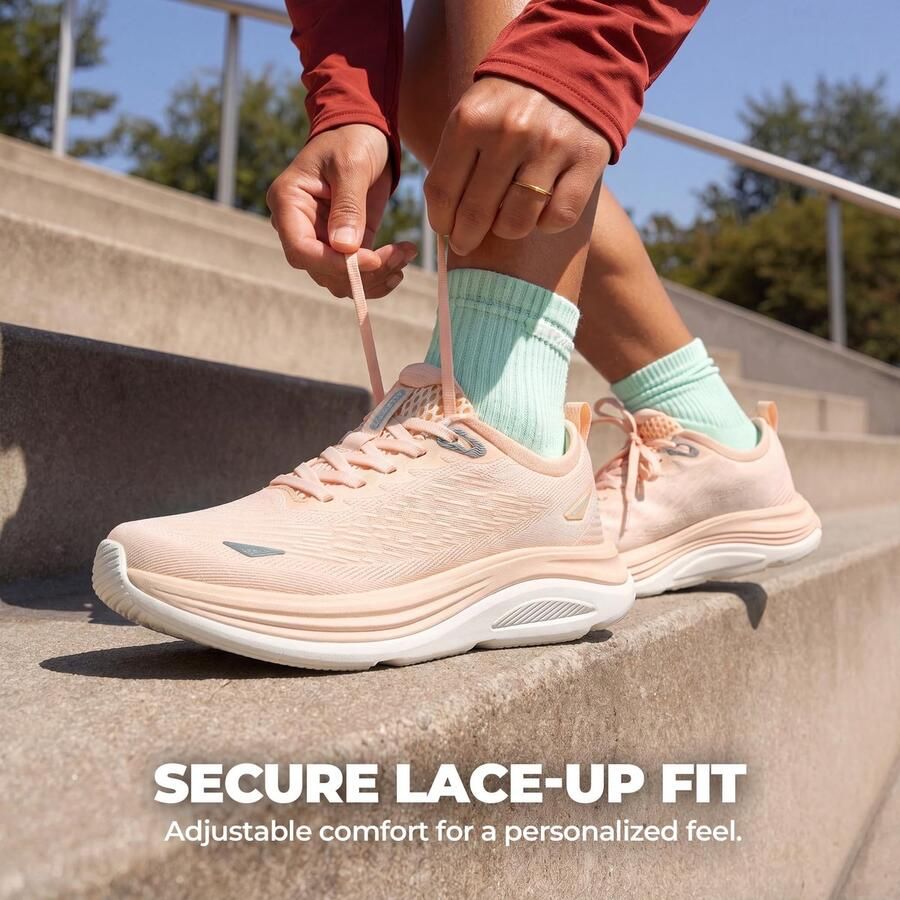 SnelShoppen Dames Wandelschoenen Kussen Running Tennisschoenen Antislip Comfortabele Ademend Workout Gym Sport Sneakers Koraal Roze