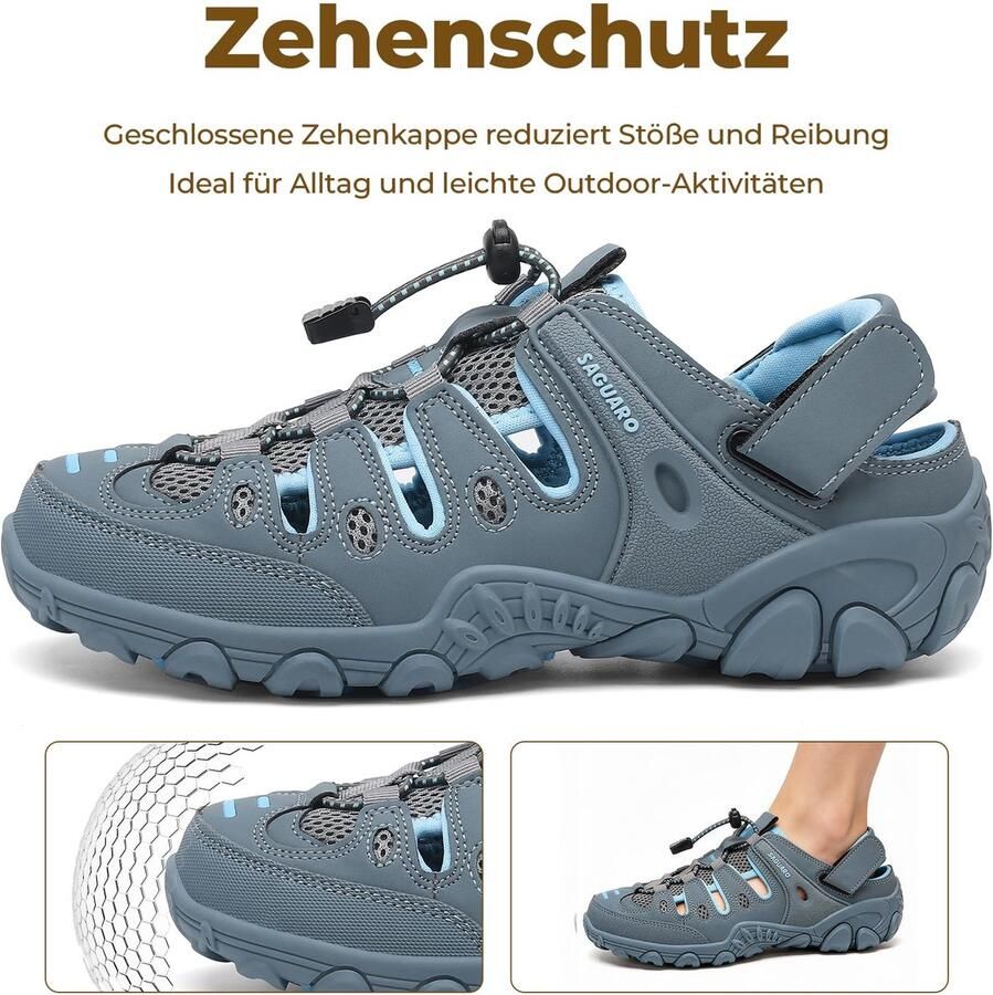 SnelShoppen Damessandalen Antislip Ademend Outdoor Sport Trekking Wandelsandalen 36-42 EU Grijs