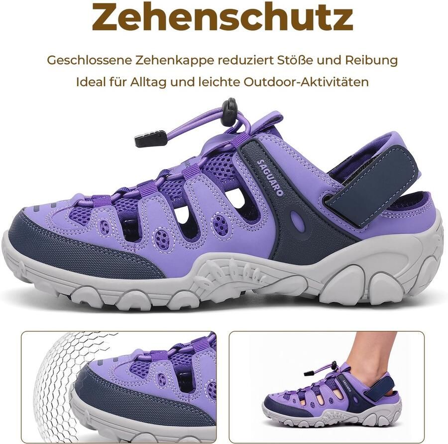 SnelShoppen Damessandalen Antislip Ademend Trekking Sandalen voor Wandelen Outdoor Activiteiten EU Paars