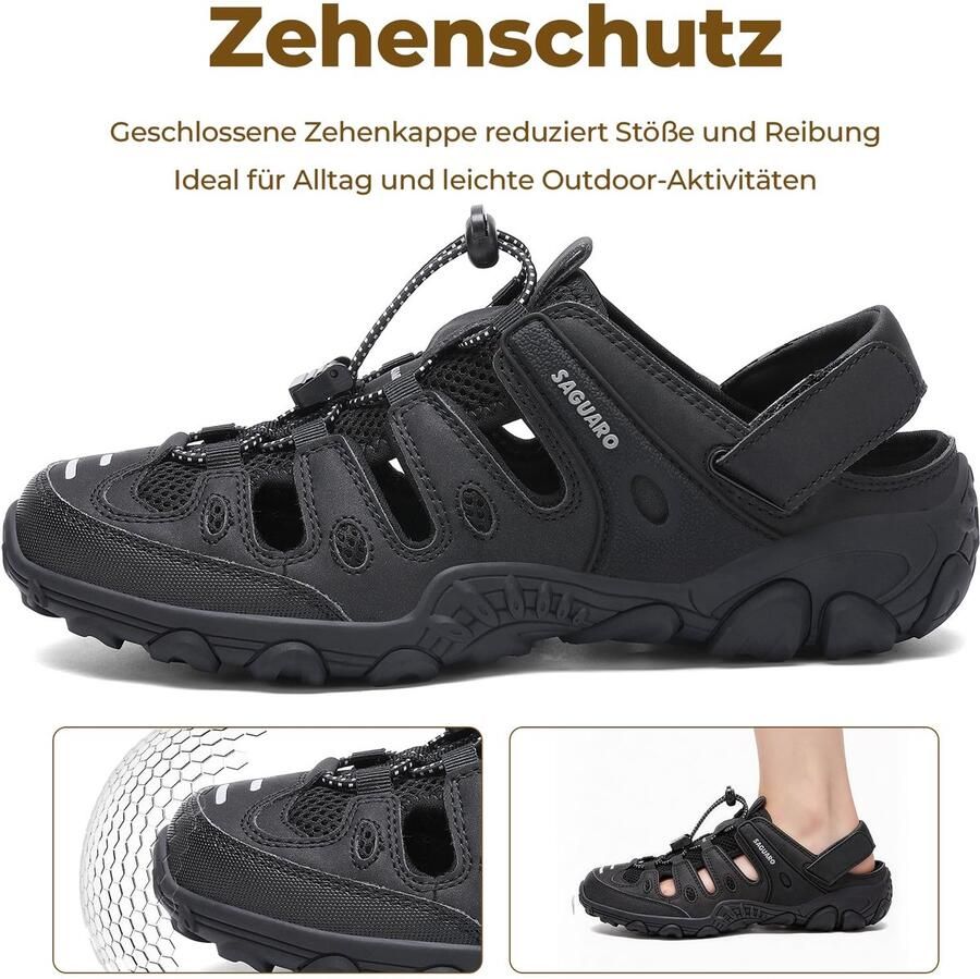 SnelShoppen Damessandalen Antislip Ademend Trekkingsandalen voor Wandelen Outdoor Activiteiten EU Zwart
