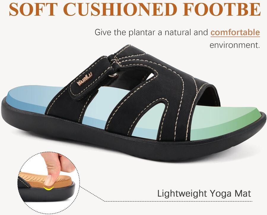 SnelShoppen Damessandalen Orthopedisch Modieuze Badslippers met Lichte Boogondersteuning Verstelbare Open Teenen Comfortabele Yoga-schoenen Anti