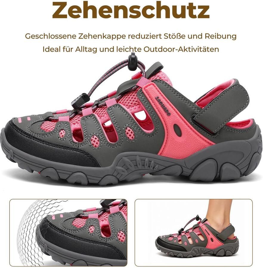 SnelShoppen Damessandalen Roze Antislip en Ademend Trekking Sandalen voor Wandelen Outdoor Activiteiten EU Comfortabele Sandalen v