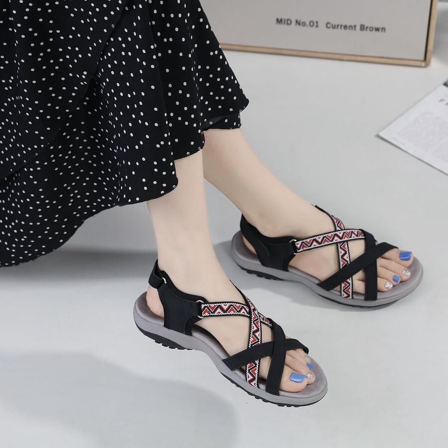 SnelShoppen Damessandalen Zomer Wandelsandalen Dames Antislip Sport Outdoor Sandalen voor Strand Reizen Trekking EU Kleur Zwart