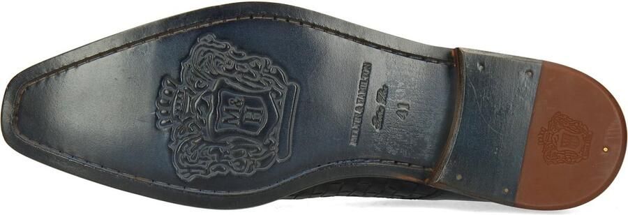 SnelShoppen Derby schoenen heren blauw 44 EU Handgemaakte leren schoenen voor casual en formele gelegenheden Comfortabele en stijlvolle herensch